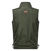 cheap Men&#039;s Vest-Men&#039;s Vest Gilet Fishing Vest Hiking Vest Sleeveless Vest Gilet Jacket Outdoor Holiday Streetwear Chic &amp; Modern Summer Spring Pocket Quick Dry Polyester / Cotton Breathable Pure Color Zipper Stand