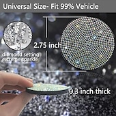 cheap Car Organizers-2pcs Bling Car Cup Holder Coaster 2.75 inch Anti-Slip Shockproof Universal Fashion Vehicle Car Coasters Insert Bling Rhinestone Auto Automotive Interior Accessories for Women