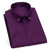 economico Camicie Button Down da uomo-Per uomo Camicie Camicia abbottonata Resistente alle rughe Camicia con colletto Stampe astratte Matrimonio Ufficio Nero Bianco Rosa Blu marino Manica corta Squadrata Per tutte le stagioni