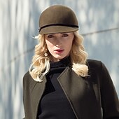 cheap Party Hats-Retro 100% Wool Hats with Metal 1pc Casual Headpiece