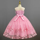abordables Robes à Fleurs pour Filles-Enfants Fille Robe de demoiselle d&#039;honneur Robe Couleur Pleine Sans Manches Utilisation Mariage Soirée Princesse Doux Coton Maxi Robe de princesse rose Robe Trapèze Robe de demoiselle d&#039;honneur Et