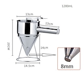 economico Attrezzatura da bar-imbuto a pistone in acciaio inox con supporto imbuto dosatore panna per cupcake al cioccolato strumento palline di polpo utensili da cucina