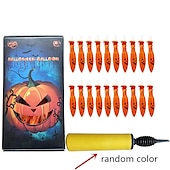 economico Illuminazione di Props di Halloween-20 pezzi di decorazioni di Halloween, palloncini di zucca, decorazioni luminose con pompa, oggetti di scena di Halloween per esterni e interni, lanterne di zucca, palloncini luminosi a LED, festa di Halloween