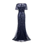 olcso Ruhák-Ordító 20-as évek 1920-as évek Koktélruha Flapper ruha Ruhák Álarcosbál A nagy Gatsby Charleston Esküvői Vendég Flitter Jelmez Női Álarcos mulatság Esküvő Esküvői vendég Buli / Este Felnőttek Ruha