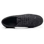 cheap Ballroom Shoes &amp; Modern Dance Shoes-Women&#039;s Black Lace Dance Shoes with Mid Heel - Elegant Sequin Latin and Ballroom Shoes for Performance