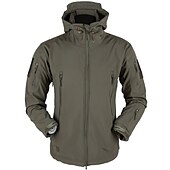 abordables Chaquetas y abrigos de hombre-operaciones especiales de los hombres chaqueta táctica militar de caparazón suave abrigo de caza con capucha abrigo de lana con capucha al aire libre térmico cálido impermeable a prueba de viento forrado con vellón ligero gabardina de invierno superior pe