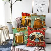 رخيصةأون غطاء وسادة العطلات-oktoberfest beer double side cushion cover 4pc soft الزخرفية مربع رمي غطاء وسادة غطاء وسادة كيس وسادة لأريكة غرفة نوم جودة عالية آلة قابل للغسل