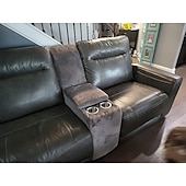 economico Poltrone reclinabili e poltrone wingback-copridivano reclinabile per divano a due posti con copriconsolle centrale, copridivano reclinabile per divano a due posti in velluto bordeaux elasticizzato, copridivano reclinabile per divano a due