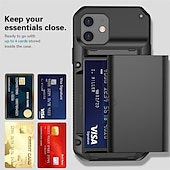 Χαμηλού Κόστους iPhone Θήκες-τηλέφωνο tok Για iPhone 15 Pro Max Plus iPhone 14 13 12 11 Pro Max X XR XS 8 7 Plus Πίσω Κάλυμμα Θήκη κάρτας πορτοφολιού Υποδοχή κάρτας Ανθεκτική σε πτώσεις Συμπαγές Χρώμα TPU PC