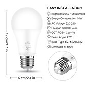 cheap LED Smart Bulbs-6pcs 4pcs 2pcs 1pc 10 W LED Smart Bulbs 1050 lm E27 A60(A19) 34 LED Beads SMD APP Control Smart Timing RGB+Cold&amp;Warm White 220-240 V