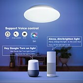 お買い得  シーリングライト調光可能タイプ-スマート LED シーリング ランプ 12 インチ 28 w フロント ウォーム ホワイト ライトとバック rgb 色を変更する組み込みベッドルーム ランプ アプリと音声制御タイミング Alexa google ホーム ac100-240v と互換性があります。