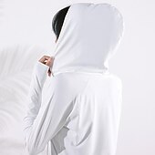 رخيصةأون يوجا بلايز-قمصان يوجا نسائية بمقاسات كبيرة بغطاء للرأس وفتحة رقبة على شكل حرف v سترة رياضية رقيقة فضفاضة ملابس خارجية لليوجا واللياقة البدنية والصالة الرياضية ملابس شتوية بأكمام طويلة