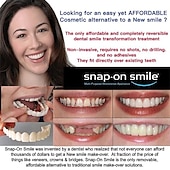 abordables Soins Personnels &amp; Santé-accolades de simulation accolades de simulation en silicone dents sourire, placages de dents mordantes - les dents supérieures et inférieures sont utilisées pour l&#039;enseignement du blanchiment pour couvrir les dents imparfaites et vous faire sourire instan