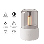 cheap Humidifiers &amp; Dehumidifiers-Candlelight Aroma Diffuser Portable 120ml Electric USB Air Humidifier Cold Fog Machine Atomizer with LED Night Light