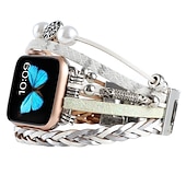 billiga Apple Watch-band-Smyckesarmband Kompatibel med Apple Watch klockband 38mm 40mm 41mm 42mm 44mm 45mm 49mm Lyx PU-läder Ersättningsurband för iwatch Series Ultra 8 7 6 5 4 3 2 1 SE