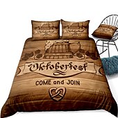 economico Set copripiumino-Set copripiumino oktoberfest in 3 pezzi set biancheria da letto per hotel copripiumino include 1 copripiumino, 2 federe per matrimoniale/regina/re (1 federa per doppia/singola)