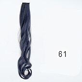 cheap Clip in Extensions-color wig Straight Synthetic Hair 24 inch Hair Extension Clip In / On 1pc / pack Soft Women&#039;s Girls&#039;