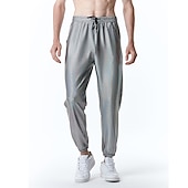 levne ležérní kalhoty-Pánské Běžec Kalhoty Kalhoty chinos Kalhoty pro volný čas Flitrové kalhoty Šňůrky Elastický pas Lesklá metalíza Pevná barva Noční klub Disco světla Na běžné nošení Hip Hop Stříbrná Černá