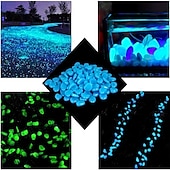 cheap Statues-1pack Glow in the Dark Garden Pebbles For Sidewalk Garden Terrace Lawn Garden Patio Fish Tank Aquarium Decoration Glow Stone