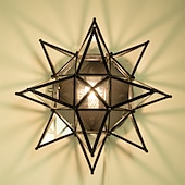 voordelige Plafondlampen-led ceilling licht messing moravische ster lamp inbouw colloid lamp zaad glazen kap boho marokkaanse plafondlamp keuken entree