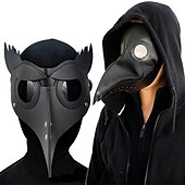 baratos Acessórios e mais-engraçado medieval peste steampunk médico pássaro máscara látex punk cosplay máscaras bico adulto festival evento cosplay adereços branco preto para o halloween