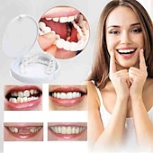 abordables Soins Personnels &amp; Santé-accolades de simulation accolades de simulation en silicone dents sourire, placages de dents mordantes - les dents supérieures et inférieures sont utilisées pour l&#039;enseignement du blanchiment pour couvrir les dents imparfaites et vous faire sourire instan