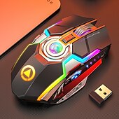 abordables Souris-a5 souris sans fil rechargeable gaming rgb lumineux muet silencieux coloré ordinateur souris de jeu