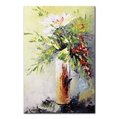 お買い得  花/植物画-ミンチュラ 手作り 厚いテクスチャー 花 油絵 キャンバス 壁アート 装飾 モダン 抽象画 ホームデコレーション ロールフレームレス 未延伸絵画