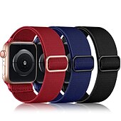 お買い得  Apple Watch Bands-3パック Solo Loop と互換性があります Apple Watch ウォッチバンド 38mm 40mm 41mm 42mm 44mm 45mm 49mm 弾性ある メタルクラスプ 伸縮性 ナイロン 交換用時計バンド のために iwatch Ultra 2 Series 9 8 7 SE 6 5 4 3 2 1