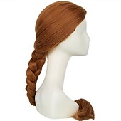 voordelige Pruiken van filmkarakters-Shrek prinses Fiona pruiken ultra-lange bruine vlecht pruik cosplay accessoire coslive Halloween pruiken