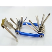 abordables Vélos et composants-Kit d&#039;outils de réparation de vélo multifonction 12 en 1 - tournevis à fente, tournevis cruciforme, clé hexagonale, disjoncteur de chaîne universel, clé à rayons, avec 1 levier pour pneu de vélo