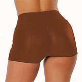 abordables Short chaud-Femme Normal Short Mode Collants Court Taille médiale Couleur unie Confort Haute élasticité Casual Fin de semaine Rouge bordeaux Noir bleu marine Vert foncé Mince