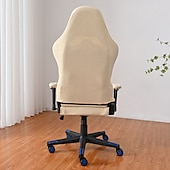 abordables Funda para silla de oficina-Funda para silla de oficina dividida, funda para silla de juego, color burdeos, elástica, lavable, funda para silla de ordenador, para sillón, silla giratoria, silla de juego, silla de jefe de