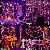 billige Elektrisk støpsel-juleslyngelys utendørs 20m 200leds 8 moduser plugg inn julepynt varme hvite lys fest hage juledekor belysning ac220v 230v 240v eu plugg