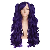 cheap Party Wigs-Wavy Blonde Ponytail Wig for Jean Cosplay Game Princess Golden Anime Hair Wigs with Pigtails Bangs Halloween Wigs