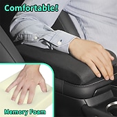 cheap Car Headrests&amp;Waist Cushions-Car Center Console Cover Memory Foam Armrest Cushion &amp; Arm Rest Protector &amp; Middle Organizer Black Elbow Pillow &amp; Seat Central Box Lid Pad &amp; Universal Interior Accessory for Truck  Auto  SUV