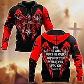 abordables Sudaderas con capucha para hombre-Wishine sudaderas con capucha unisex impresión digital 3d película de terror payaso sudadera pulóver top negro xl tops de calavera