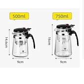 cheap Kitchen Utensils &amp; Gadgets-Heat Resistant Glass Teapot With Stainless Steel Tea Strainer Infuser Flower Kettle Kung Fu Teawear Set Puer Oolong Pot