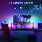 Недорогие Умный ночной свет-Bluetooth APP WiFi светодиодная умная лампа Лента RGB Атмосферное освещение Музыкальная синхронизация 12 режимов TV Wall Компьютерная игровая комната Декоративный ночник