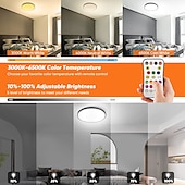 abordables Luces de techo regulables-rgbcw a todo color atenuación inteligente y combinación de colores lámpara de techo del dormitorio 24w wifi aplicación de graffiti lámpara de techo de voz bluetooth se puede programar 2.4g se puede