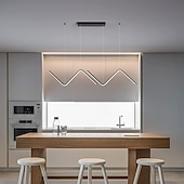 cheap Island Lights-LED Pendant Light 90 cm Island Lights Dimmable Line Design Aluminum Stylish Minimalist Painted Finishes Nordic Style Dining Room Kitchen Lights 110-240V ONLY DIMMABLE WITH REMOTE CONTROL
