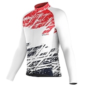 cheap Men&#039;s Jerseys-Men&#039;s Cycling Jersey Long Sleeve Bike Jersey Top with 3 Rear Pockets Mountain Bike MTB Road Bike Cycling Breathable Quick Dry Moisture Wicking Reflective Strips Wine Red Black White Polyester Spandex