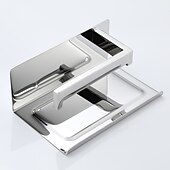 お買い得  トイレットペーパーホルダー-多機能トイレット ペーパー ラック 304 ステンレス鋼ロール ペーパー タオル ラック大/小ミラー明るい明るい色