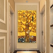 preiswerte Berühmte Meisterwerke-Handgefertigtes handgemaltes Ölgemälde Wandkunst klassischer Klimt berühmter Baum Ölgemälde Heimdekoration Dekor gerollte Leinwand kein Rahmen ungedehnt