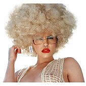 billiga Karnevalsperuker-deluxe 70-tals afro peruk kvinnor enorma blonda jumbo afro disco kostym peruker 70-tals kostymer tillbehör.
