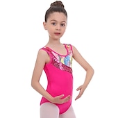 levne Dětské taneční oblečení-Dětské taneční kostýmy Balet Leotard / Kostýmový overal Potisk Barevně dělené Flitry Dívčí Trénink Výkon Bez rukávů Vysoký Polyester