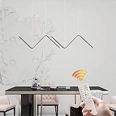 cheap Island Lights-LED Pendant Light 90 cm Island Lights Dimmable Line Design Aluminum Stylish Minimalist Painted Finishes Nordic Style Dining Room Kitchen Lights 110-240V ONLY DIMMABLE WITH REMOTE CONTROL