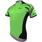 abordables Maillots pour hommes-Homme Maillot Velo Cyclisme Manche Courte Cyclisme Maillot Top avec 3 poches arrière VTT Vélo tout terrain Vélo Route Respirable Séchage rapide Résistant aux ultraviolets Zip frontal Blanche Jaune