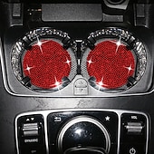 cheap Car Organizers-2pcs Bling Car Cup Holder Coaster 2.75 inch Anti-Slip Shockproof Universal Fashion Vehicle Car Coasters Insert Bling Rhinestone Auto Automotive Interior Accessories for Women