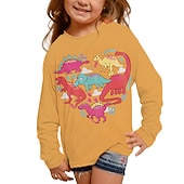 Girls' 3D Animal Dinosaur Letter T shirt Long Sleeve 3D Print Fall Winter Active Fashion Daily Kids 3-12 Years Outdoor Daily Regular Fit cheap Girl's 3D Animals-Girls' 3D Animal Dinosaur Letter T shirt Long Sleeve 3D Print Fall Winter Active Fashion Daily Kids 3-12 Years Outdoor Daily Regular Fit